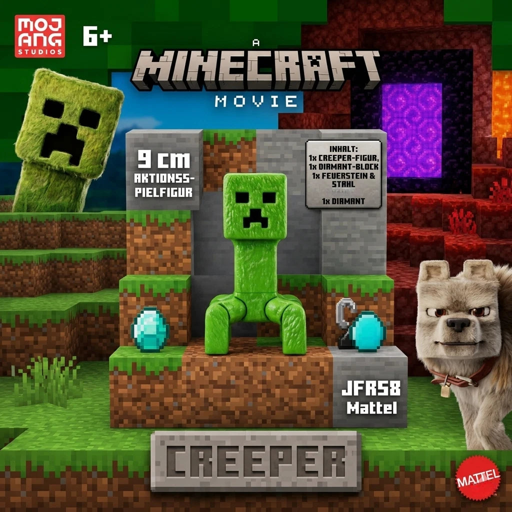 Minecraft Creeper Figur Mattel JFR58 Action-Spielfigur 9 cm Jungen Mädchen