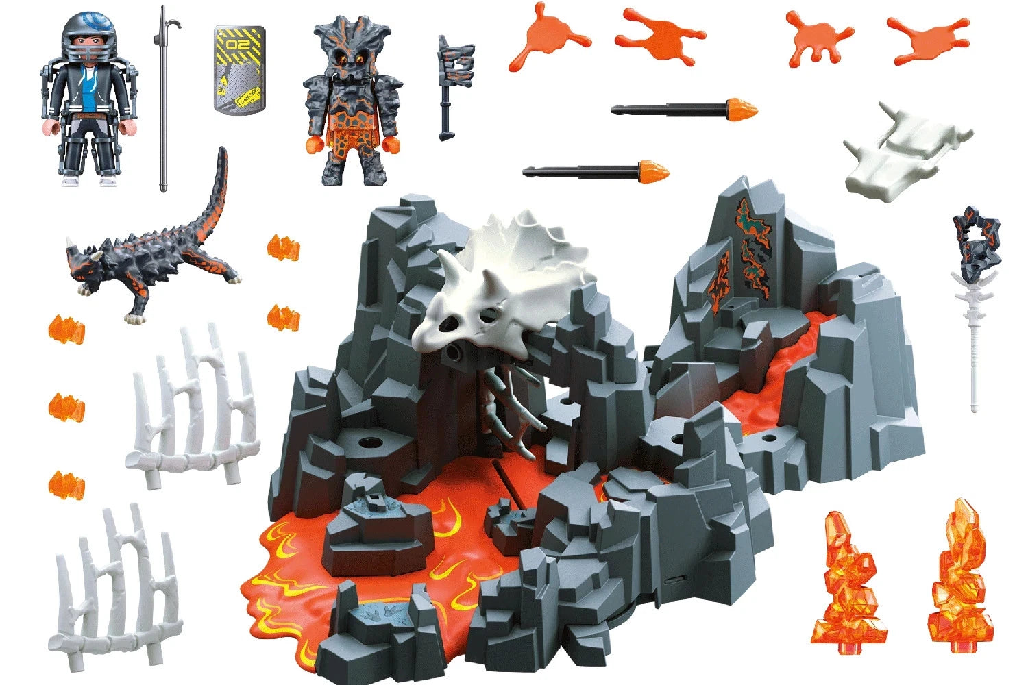 Playmobil Dino Rise Wächter der Lavaquelle Spielset mit Fallen Dinosaurier